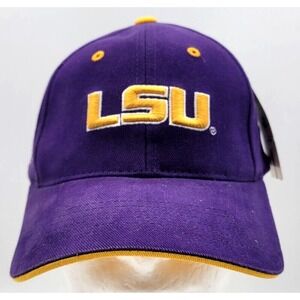 VINTAGE LSU TIGERS HAT CAP STRAPBACK  HMI HEADWEAR NEW WITH‎ TAGS PURPLE GOLD